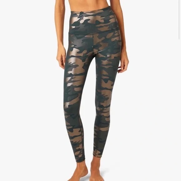 Beyond Yoga High-Waist metallic Camo Print Leggings - Deep Teal rose gold small - Picture 2 of 5